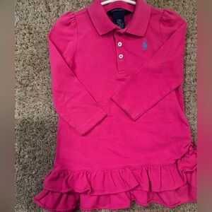Ralph Lauren Fuchsia Ruffled Polo Dress